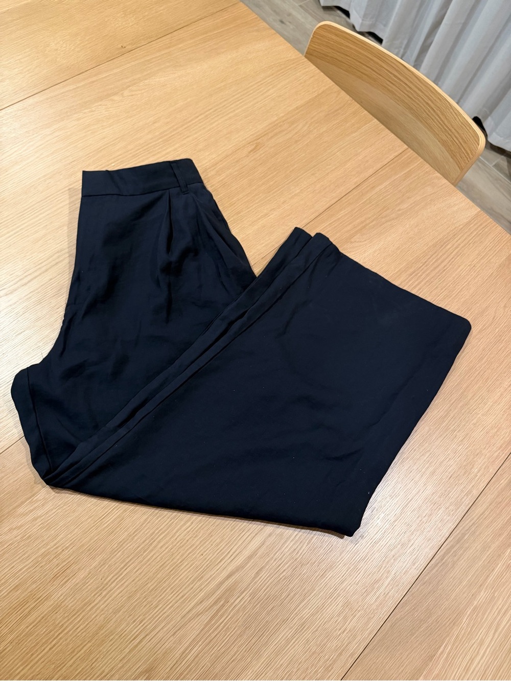 Zara Navy-Black Wide Leg Trousers
